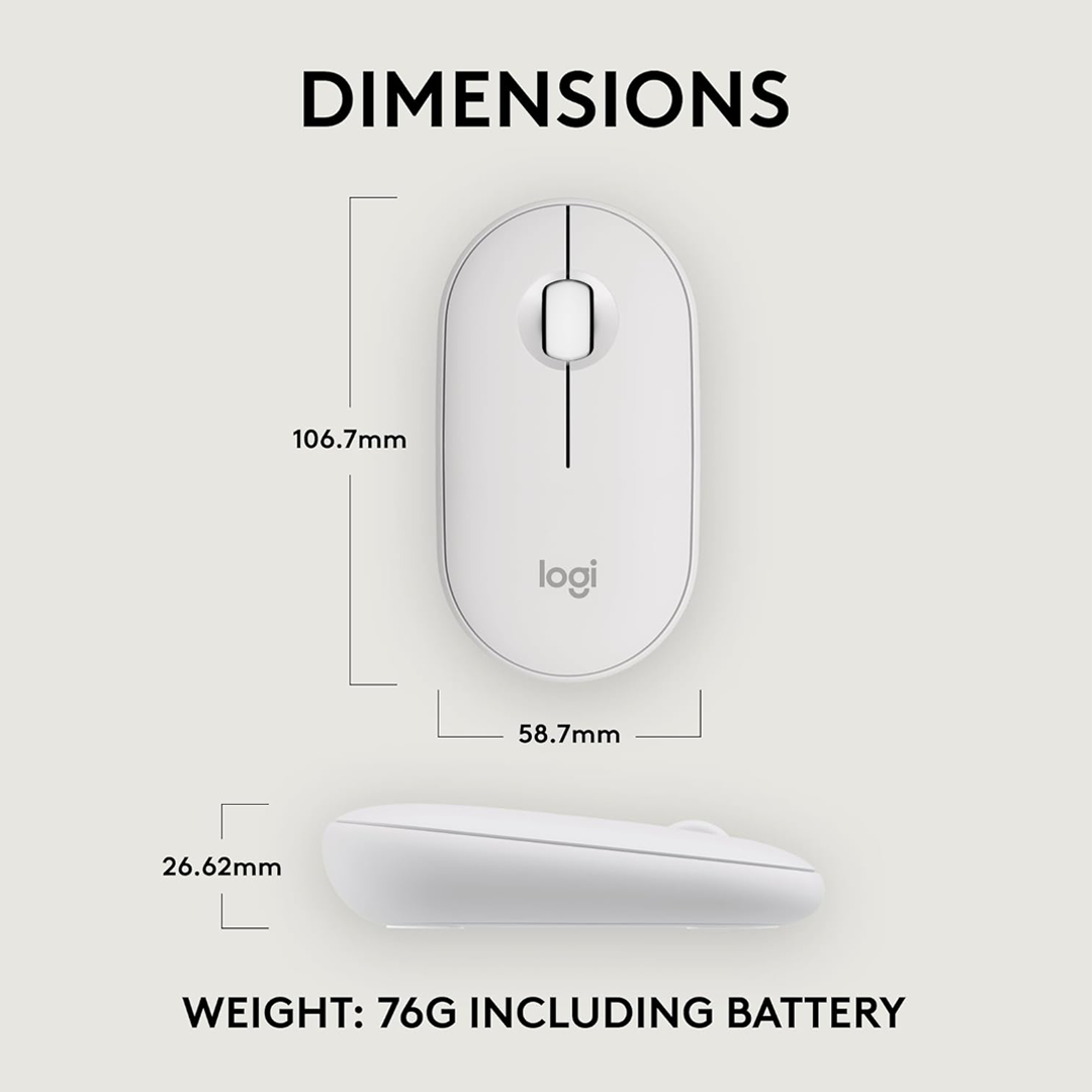 Logitech Pebble Mouse 2 M350S Tonal White in Qatar Logitech Pebble Mouse 2 M350S Tonal White in Qatar